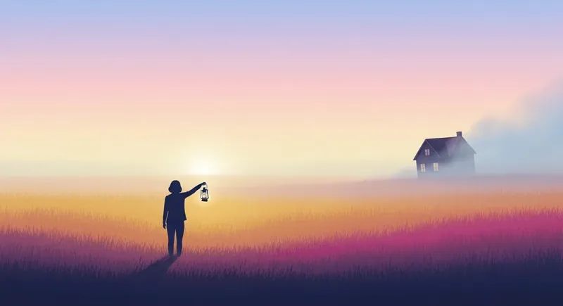 A person holding a lantern in a bright field, symbolizing how to heal as a scapegoat child and find clarity-bestie-ai.webp