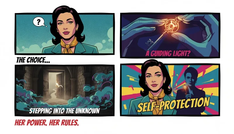 A person holds a glowing key, symbolizing the wisdom of how to spot red flags in a relationship before walking through an uncertain door. how-to-spot-red-flags-in-a-relationship-bestie-ai.webp