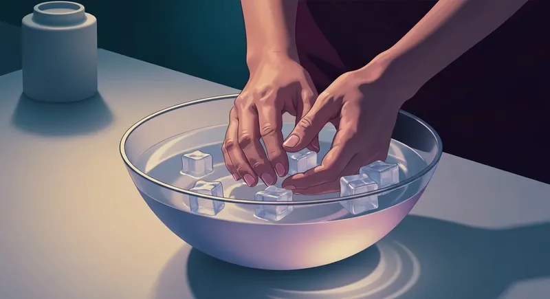 A person using ice water as a grounding technique for how to stop dissociating-bestie-ai.webp