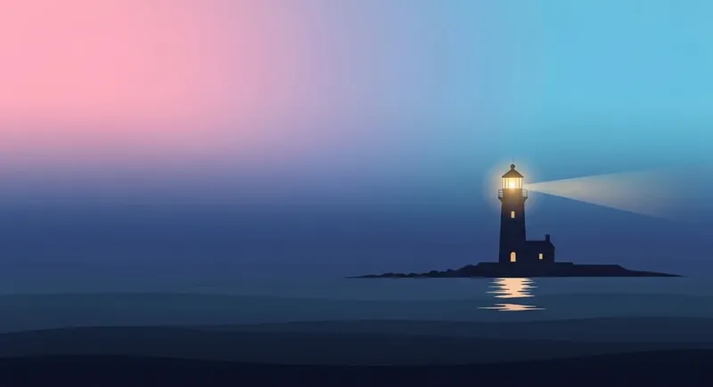 A glowing lighthouse in the fog symbolizing how to tell someone you are emotionally exhausted-bestie-ai.webp