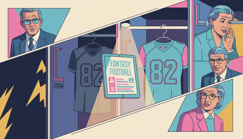 jake-tonges-fantasy-football-outlook-bestie-ai.webp: A strategic visualization of the Jake Tonges fantasy football outlook featuring a locker room spotlight on a backup tight end jersey.