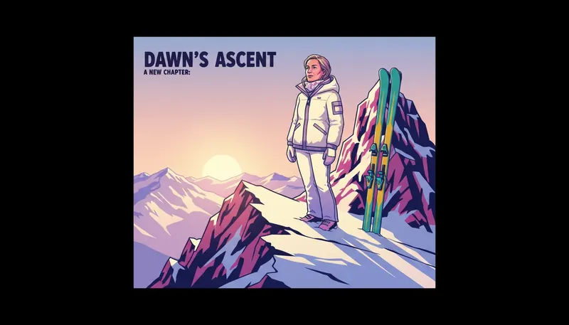 lindsey-vonn-identity-crisis-after-career-success-bestie-ai.webp. A woman standing on a mountain peak reflecting on her path, symbolizing the identity crisis after career success and the legacy of Lindsey Vonn.