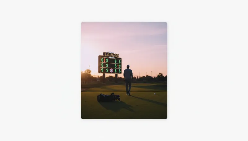 A golfer walks away from the game, symbolizing the potential LIV Golf impact on player mental health and the choice of passion over money for athletes like Mito Pereira. Filename: liv-golf-impact-player-mental-health-mito-pereira-bestie-ai.webp