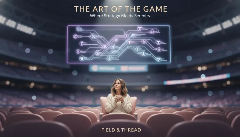 A thoughtful exploration of managing expectations as a sports fan, showing a single fan contemplating a complex trade rumor diagram in an empty stadium. managing-expectations-as-a-sports-fan-bestie-ai.webp