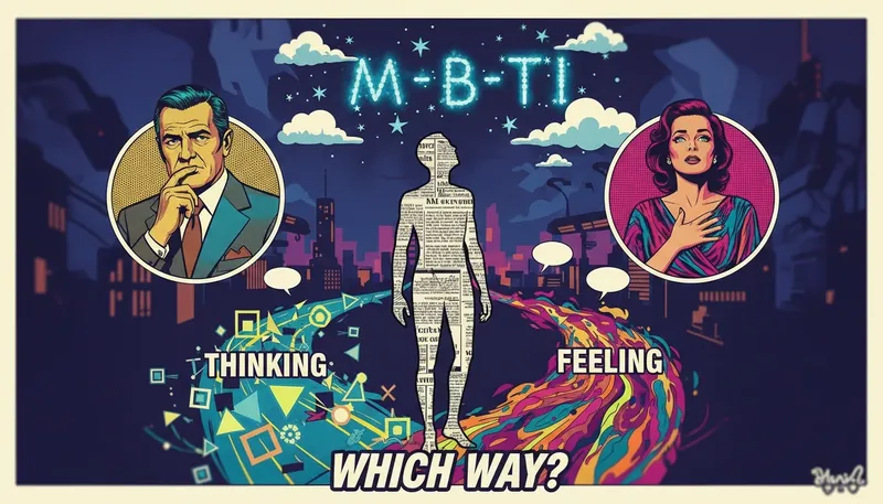 A person at a crossroads, symbolizing the connection between mbti and personal values, choosing their own path under a starry sky. Filename: mbti-and-personal-values-bestie-ai.webp