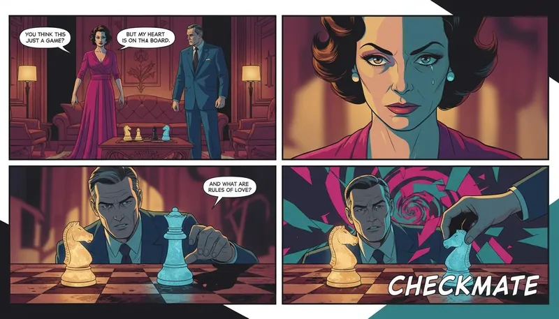 Two glowing chess pieces on a board, representing the complex dynamics explored in mbti couples compatibility memes and relationship strategies. Filename: mbti-couples-compatibility-memes-bestie-ai.webp