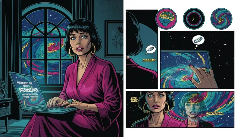 A person reflects on the link between MBTI types and mental illness, with their inner psychological complexity represented by a nebula outside their window. filename: mbti-types-and-mental-illness-bestie-ai.webp