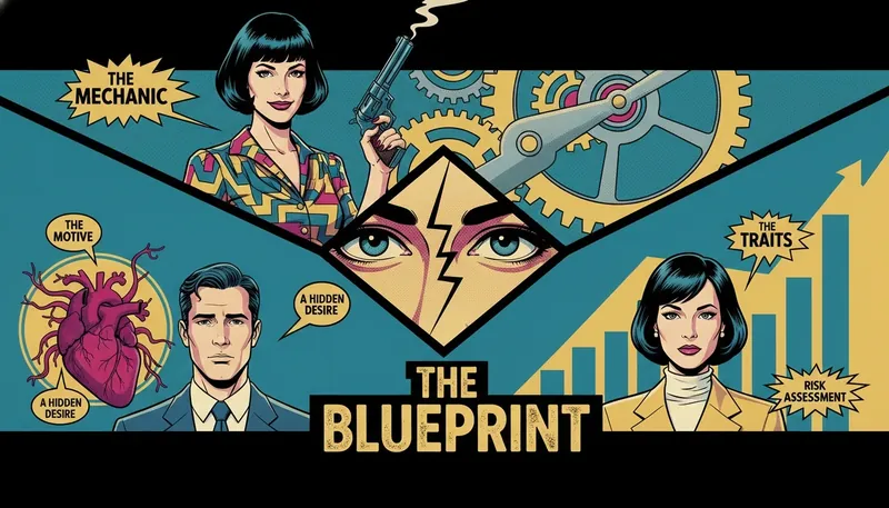 A symbolic representation of personality systems, showing how finding the best books on MBTI can lead to comparing it with the Enneagram's core motivations and the Big Five's traits for a complete self-portrait. Filename: best-books-on-mbti-comparison-bestie-ai.webp