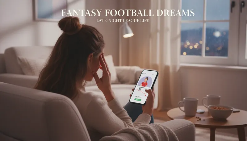 A stressed fantasy football manager reviewing a detailed Michael Pittman Jr. fantasy performance analysis on their phone. Filename: michael-pittman-jr-fantasy-performance-analysis-bestie-ai.webp