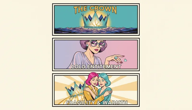 A symbolic crown-shaped iceberg melting in the sea, representing the impact of narcissistic entitlement in leadership on global and personal stability. greenland-bestie-ai.webp