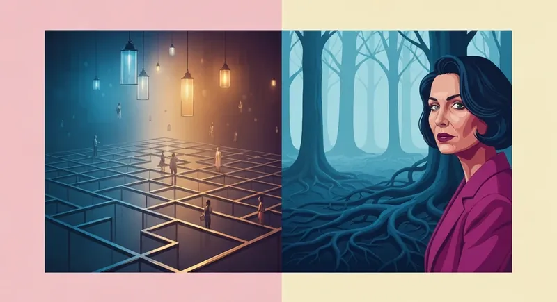 A cinematic conceptual image illustrating the difference between narcissistic push pull vs avoidant behavior in complex relationships-bestie-ai.webp