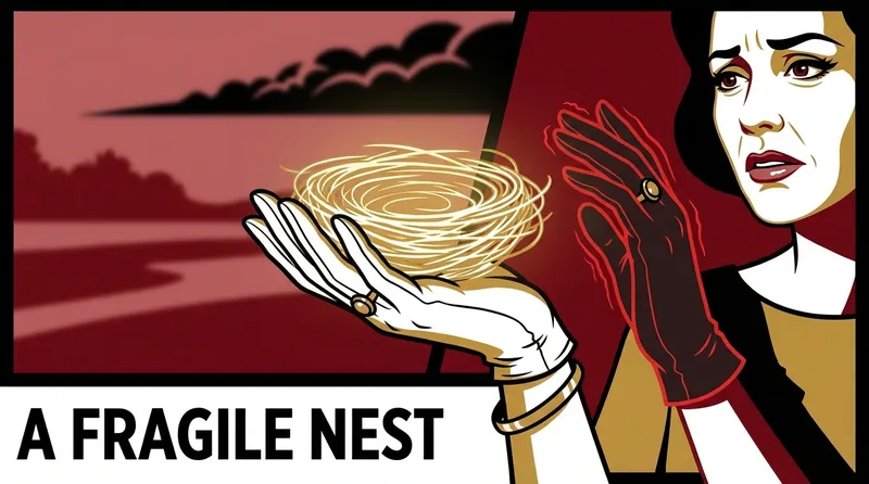 A woman's hands protecting a glowing nest, symbolizing the hope and anxiety of understanding symptoms of uterine pregnancy after ectopic loss. bestie-ai/navigating-pregnancy-anxiety-after-ectopic-loss.webp