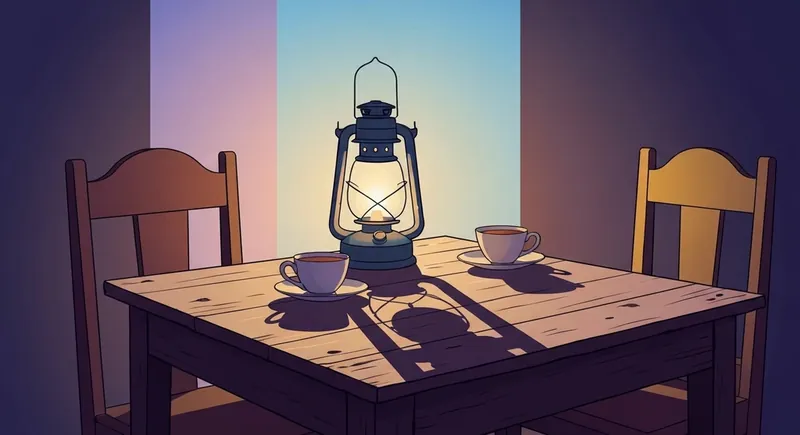 A symbolic image representing normalizing resentment in long term marriage-bestie-ai.webp with a warm lantern light.