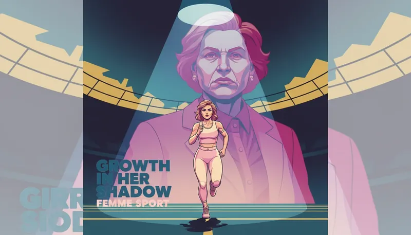 A young professional focusing on overcoming comparison at work while standing in the shadow of a successful mentor, styled as a determined athlete in a stadium-efton-chism-iii-bestie-ai.webp