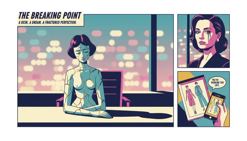 A symbolic porcelain figure with gold-filled cracks representing perfectionism and burnout in professionals. perfectionism-and-burnout-in-professionals-bestie-ai.webp