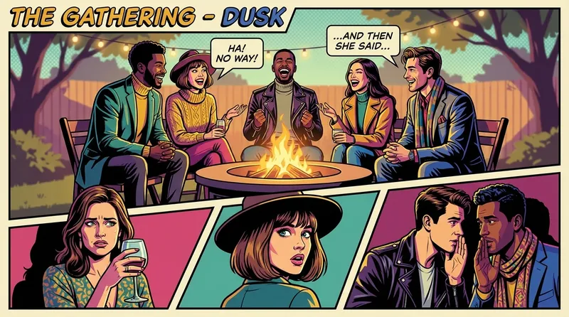 A group of friends enjoying a warm evening together, illustrating the psychological benefits of long-term friendships. Filename: psychological-benefits-of-long-term-friendships-bestie-ai.webp