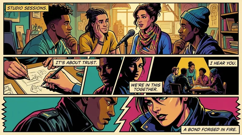 A diverse team demonstrating psychological safety in the workplace, collaborating openly in a supportive and creative environment. psychological-safety-in-the-workplace-bestie-ai.webp