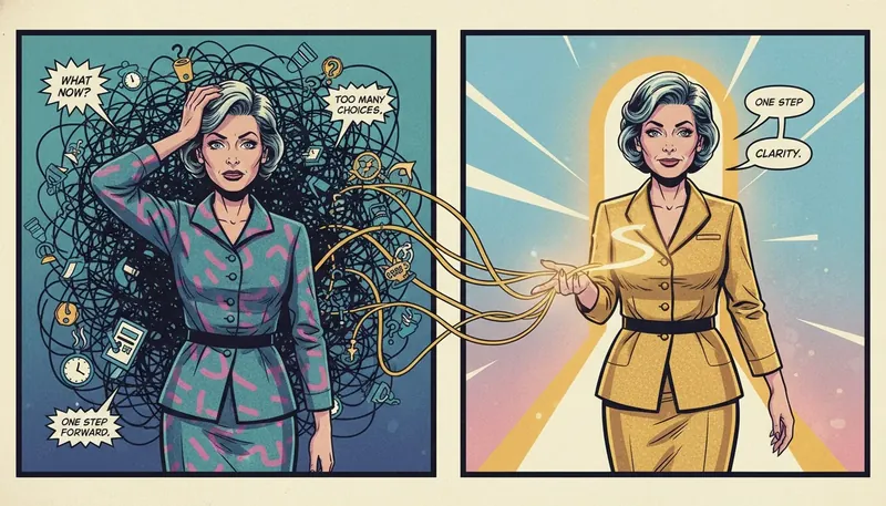 An illustration of the psychology of building habits, showing a tangled mess of lines being straightened into a single clear path, symbolizing overcoming habit formation obstacles. psychology-of-building-habits-bestie-ai.webp