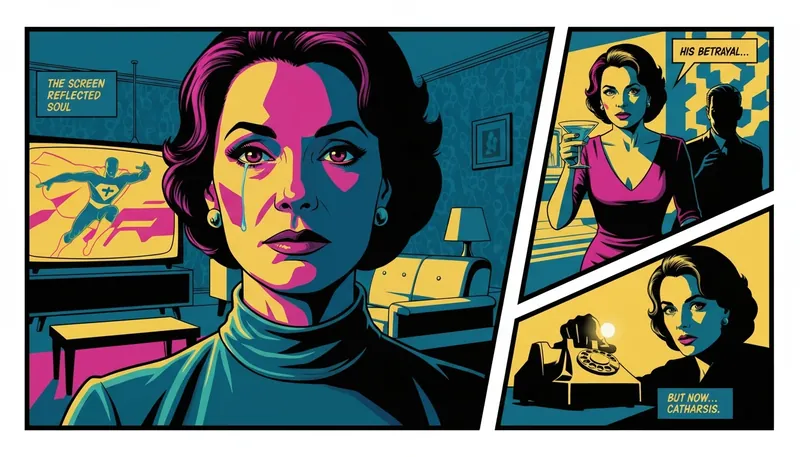 A person finds emotional catharsis, illuminated by a screen, showing the deep connection of the psychology of identifying with fictional characters. Filename: psychology-of-identifying-with-fictional-characters-bestie-ai.webp