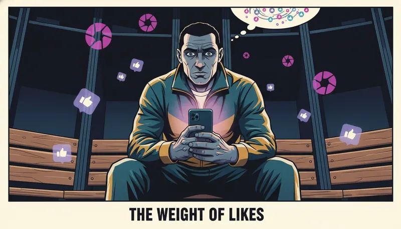 A symbolic representation of the psychology of parasocial relationships featuring an athlete under digital scrutiny. cooper-dejean-bestie-ai.webp