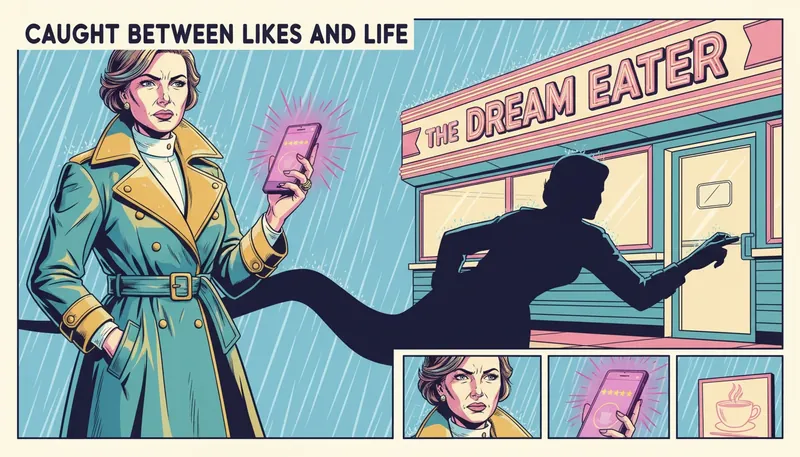 A person weighing the psychology of social proof against their instincts while standing outside a Guy Fieri restaurant-bestie-ai.webp