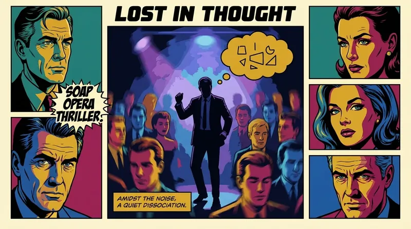 A man dancing alone in a club, representing the psychology of viral memes like the Jon Hamm 'zoned out' trend. filename: psychology-of-viral-memes-jon-hamm-bestie-ai.webp