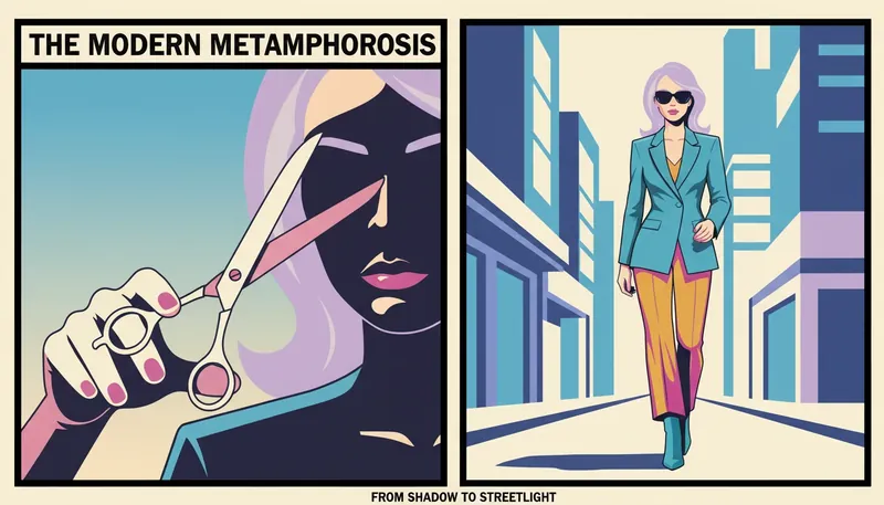 A visual representation of the psychology of personal style and identity showing the transition from grooming to confident self-expression, similar to the jimmy-garoppolo-bestie-ai.webp aesthetic.