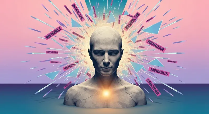 A visual representation of emotional resilience training showing a calm figure amidst a digital storm. emotional-resilience-training-bestie-ai.webp