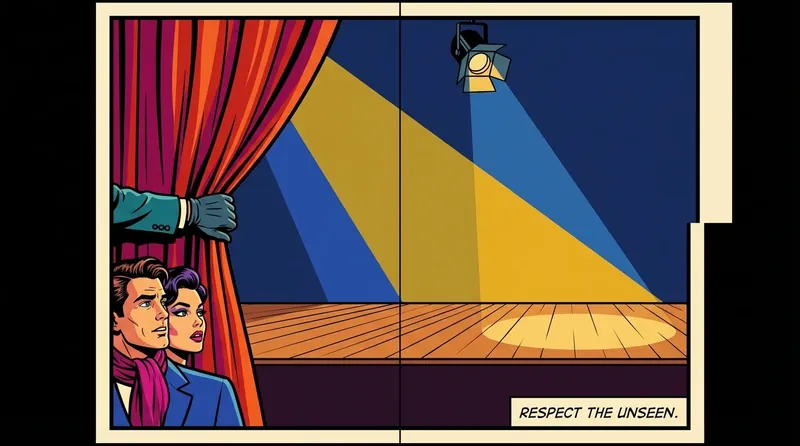 A theater curtain pulled back slightly, symbolizing the boundary between public view and the privacy of Sadie Sink personal life. sadie-sink-personal-life-fan-ethics.webp