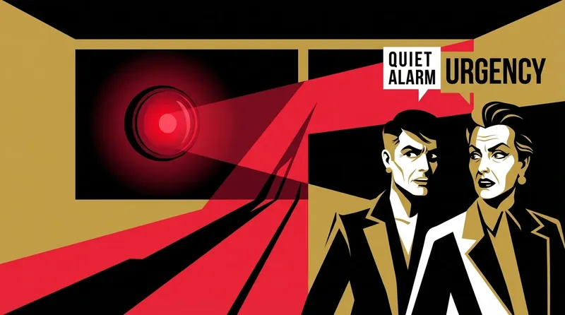 A glowing red light in a dark room, symbolizing the urgent signs of ruptured ectopic pregnancy that signal a medical emergency. Filename: signs-of-ruptured-ectopic-pregnancy-bestie-ai.webp