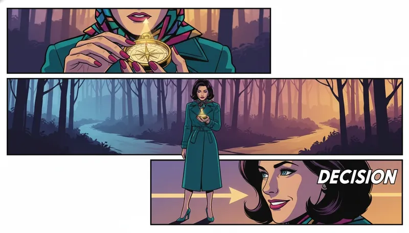 A woman holds a glowing compass, finding her direction and looking for signs your relationship is serious amidst uncertainty. Filename: signs-your-relationship-is-serious-bestie-ai.webp