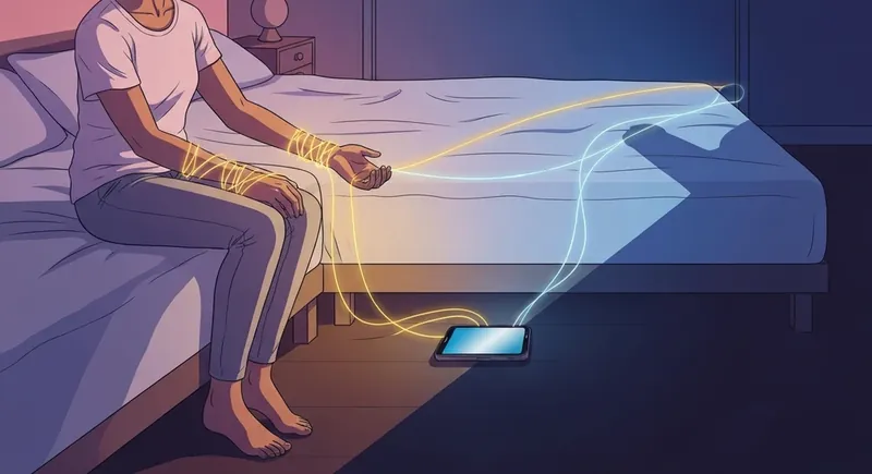 trauma-bond-hot-and-cold-bestie-ai.webp - A person experiencing the emotional addiction of a trauma bond hot and cold cycle, depicted with symbolic glowing threads of fire and ice.