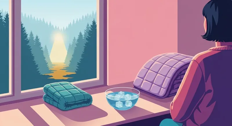 trauma-panic-attack-relief-bestie-ai.webp - A person practicing grounding techniques for trauma panic attack relief in a safe, calm environment.