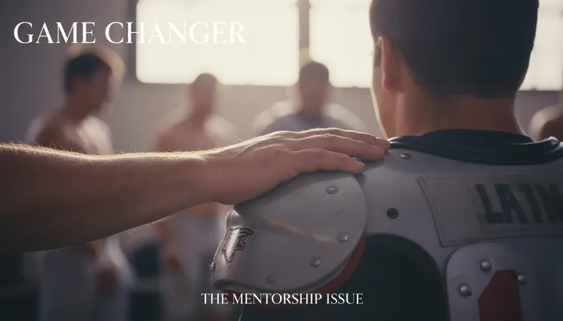 A close-up image illustrating the leadership impact of a player like Trent Williams, showing a veteran's hand on a rookie's shoulder, symbolizing mentorship and team cohesion. trent-williams-leadership-impact-49ers.webp