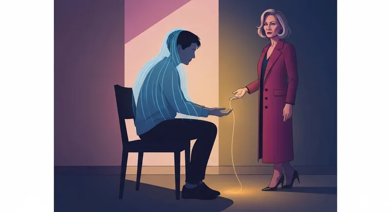 A person experiencing a shutdown response in a quiet room with symbolic blue shadows and a golden light of recovery. shutdown-response-bestie-ai.webp