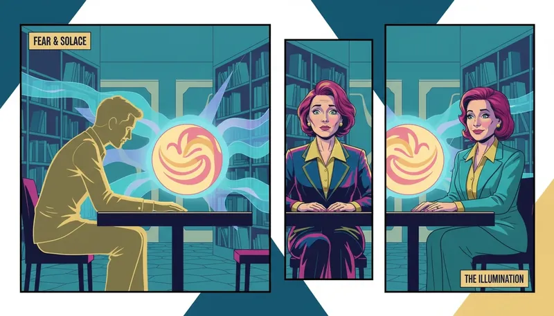 A visual representation of using AI for social skills practice, showing a figure gaining confidence while interacting with a friendly, glowing AI companion in a safe space. File: using-ai-for-social-skills-practice-bestie-ai.webp