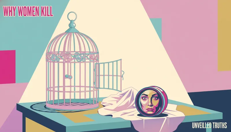 A symbolic representation of the pressures leading to why did gypsy rose get a divorce featuring a birdcage and a camera lens-bestie-ai.webp