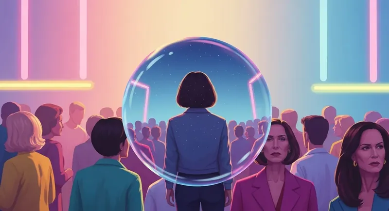 A visual metaphor for social battery and emotional shutdown showing why do i shut down emotionally in a crowd. why-do-i-shut-down-emotionally-bestie-ai.webp