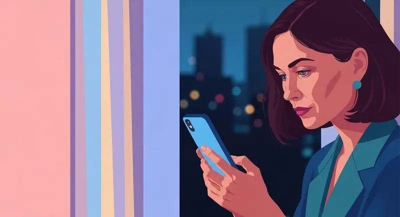 A woman reflecting on why guys send mixed signals while looking at her phone at night. why-guys-send-mixed-signals-bestie-ai.webp