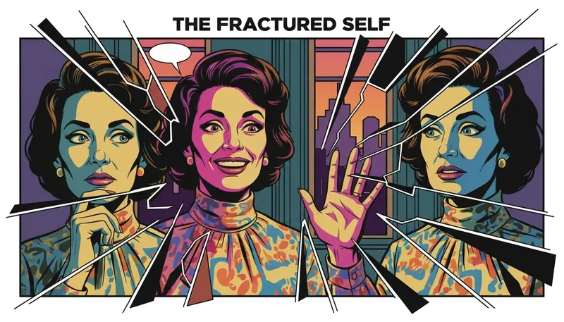 A person reflects on their personality and why mbti test results change over time, visualized as a fractured mirror showing different emotional expressions. Filename: mbti-test-results-change-over-time-bestie-ai.webp